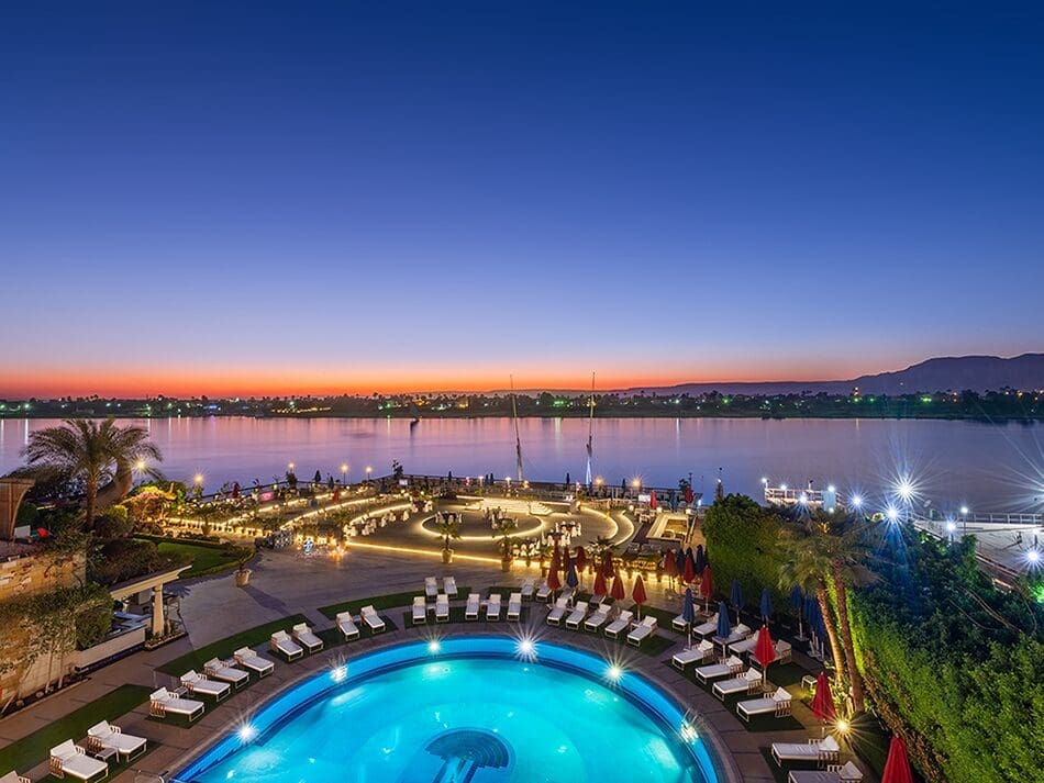 Sonesta St George Hotel Luxor - Pool Deck at Sunset
