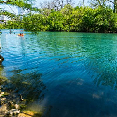 barton springs tropical waters along town lake in Austin Texas USA tranquil summer relaxation and paradise